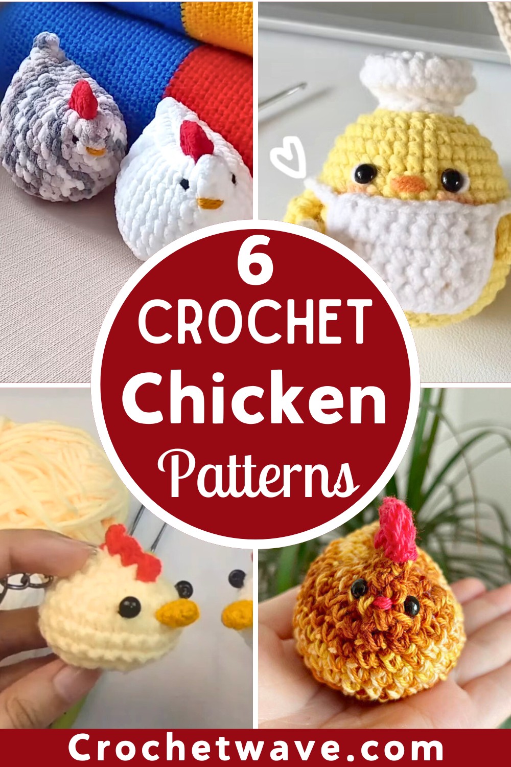 6 Crochet Cute Chicken Amigurumi Amigurumi Patterns 