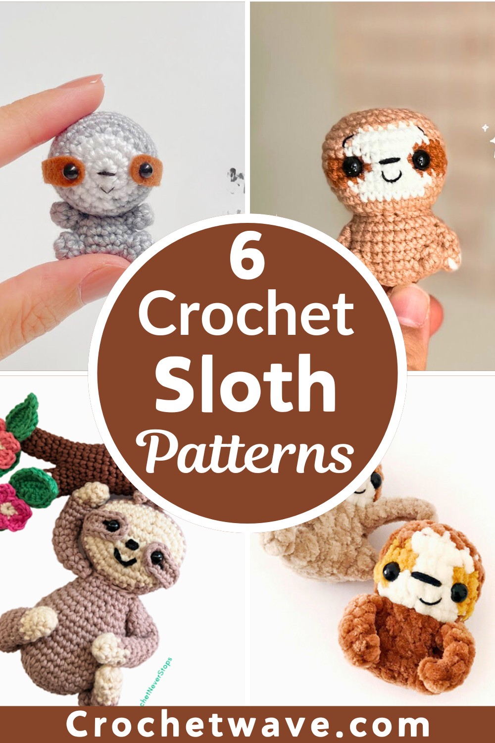 6 Crochet Sloth Amigurumi Patterns