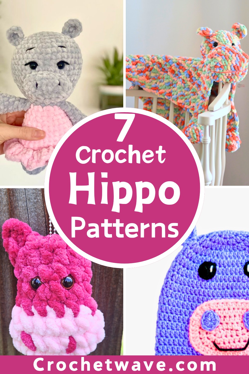 7 Crochet Hippo Amigurumi Patterns 