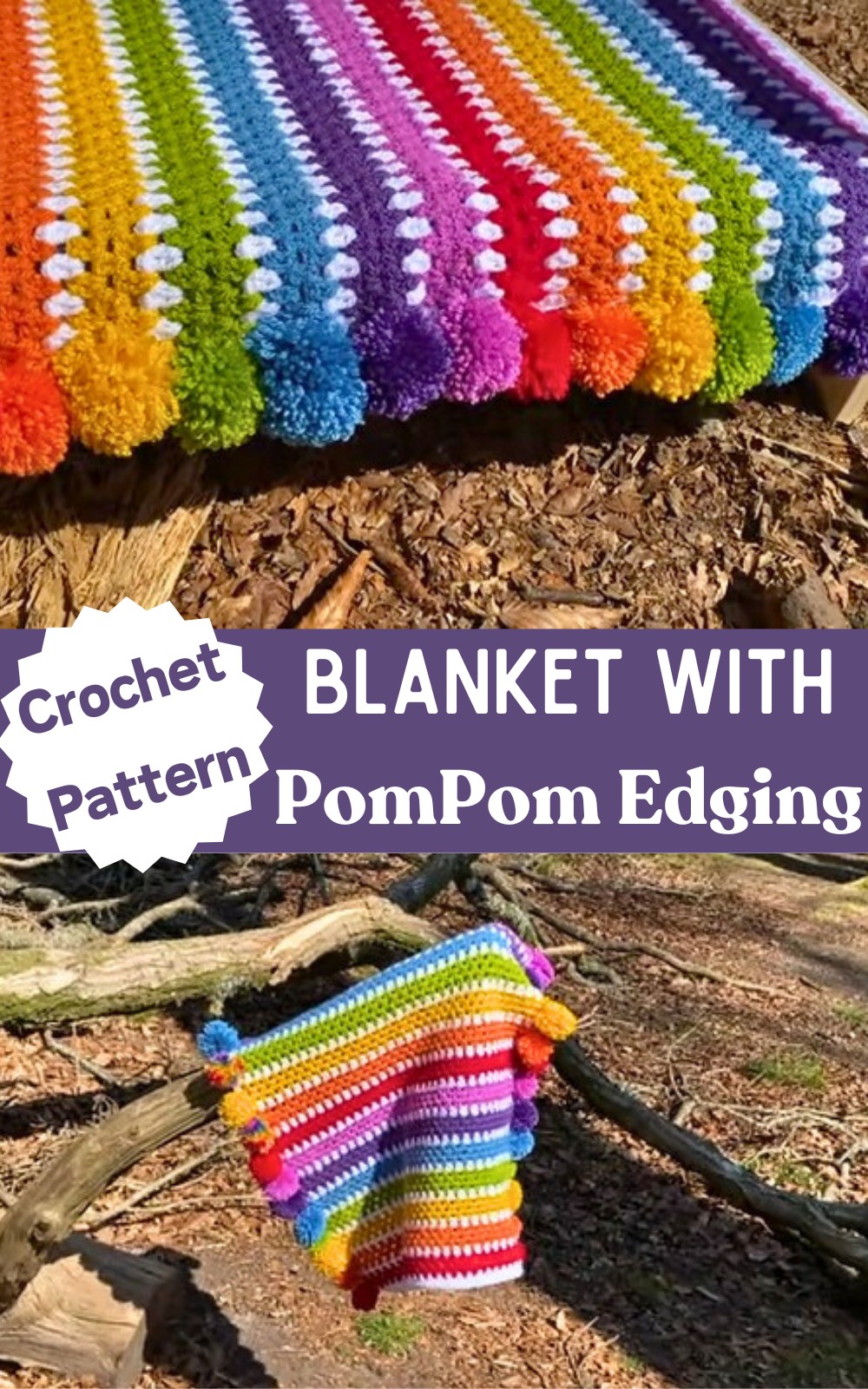 Blanket with PomPom Edging