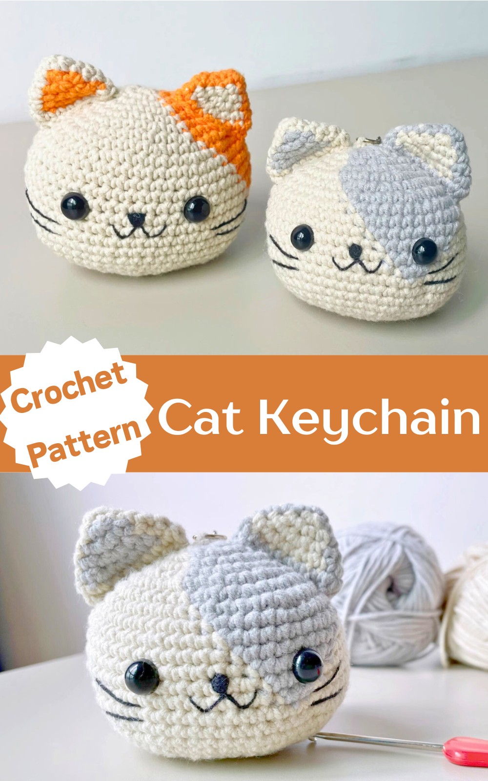 Crochet Cat Keychain