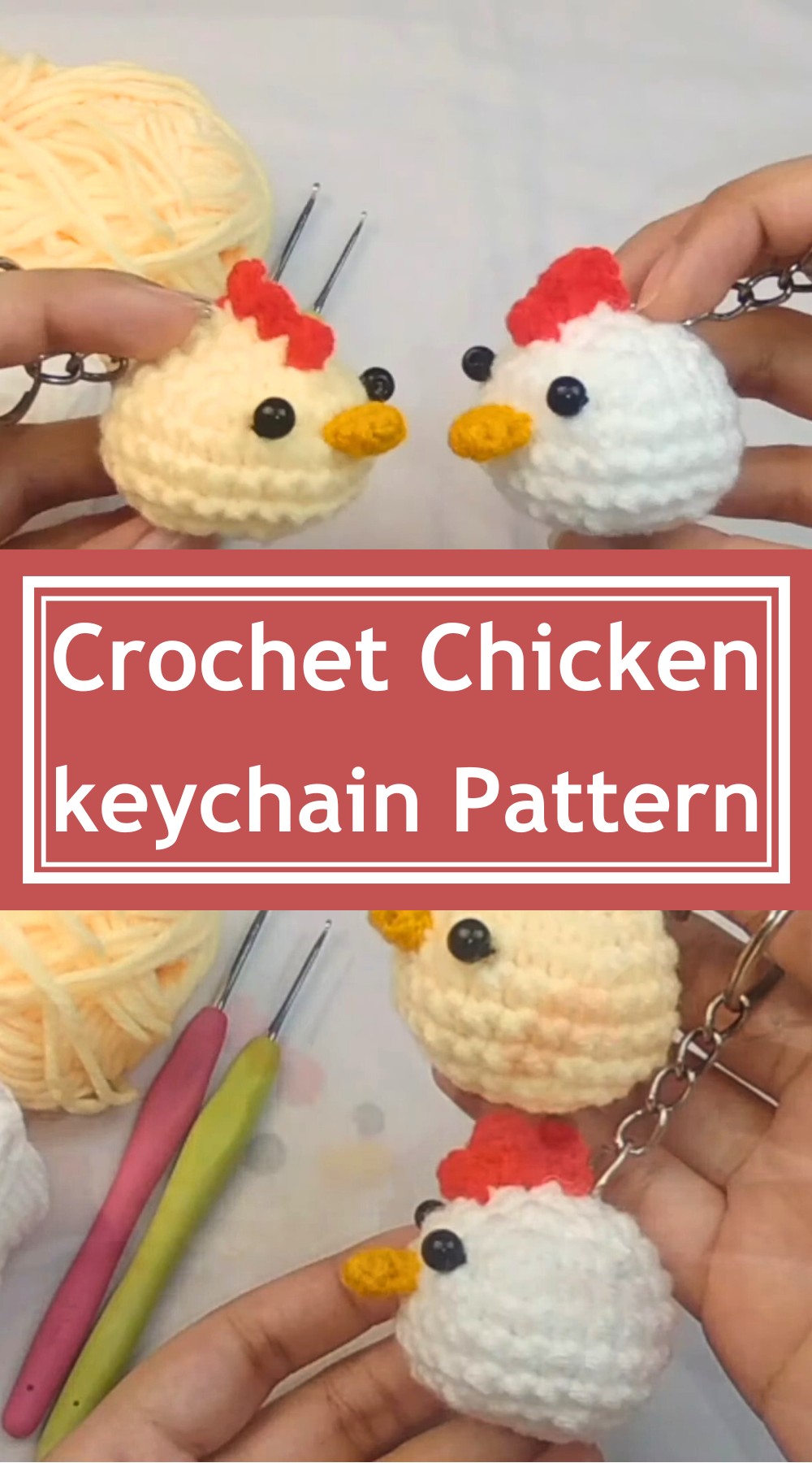 Crochet Chicken keychain