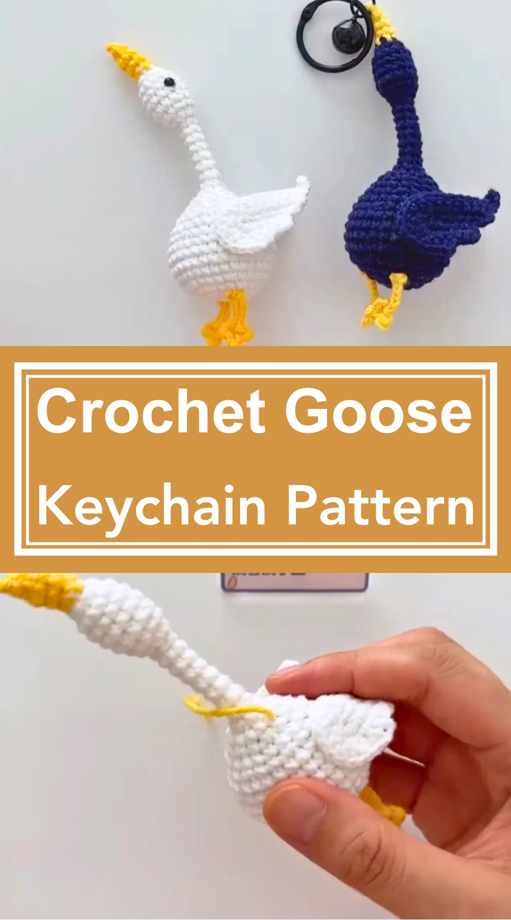 Crochet Goose Keychain