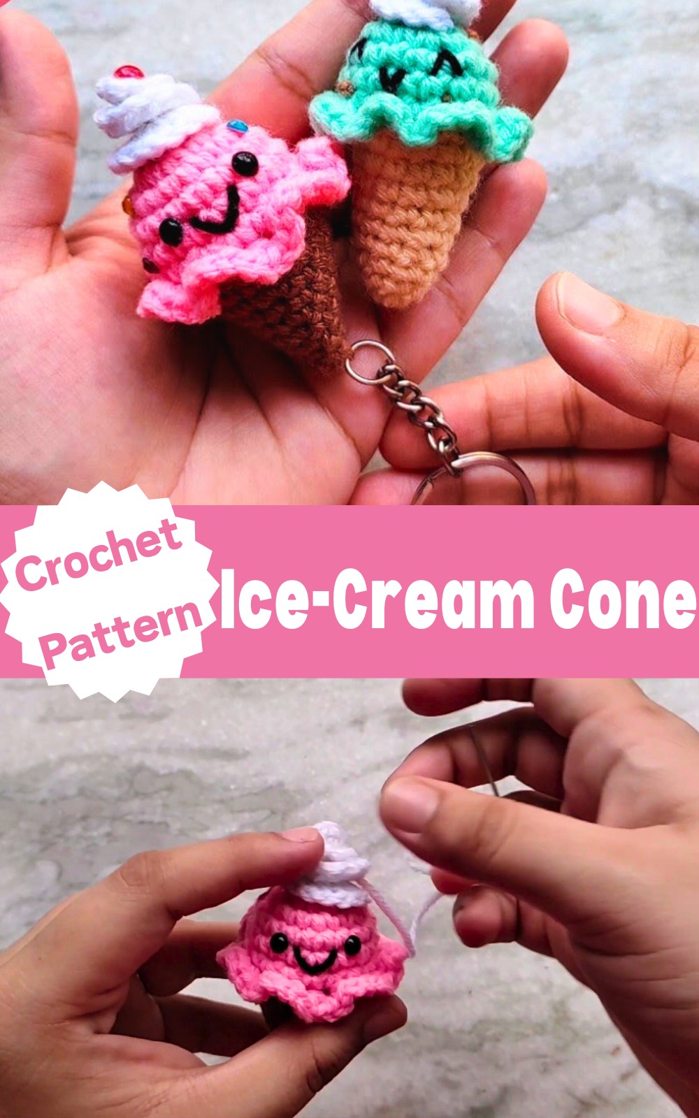 Crochet Mini Ice-cream Cone Amigurumi