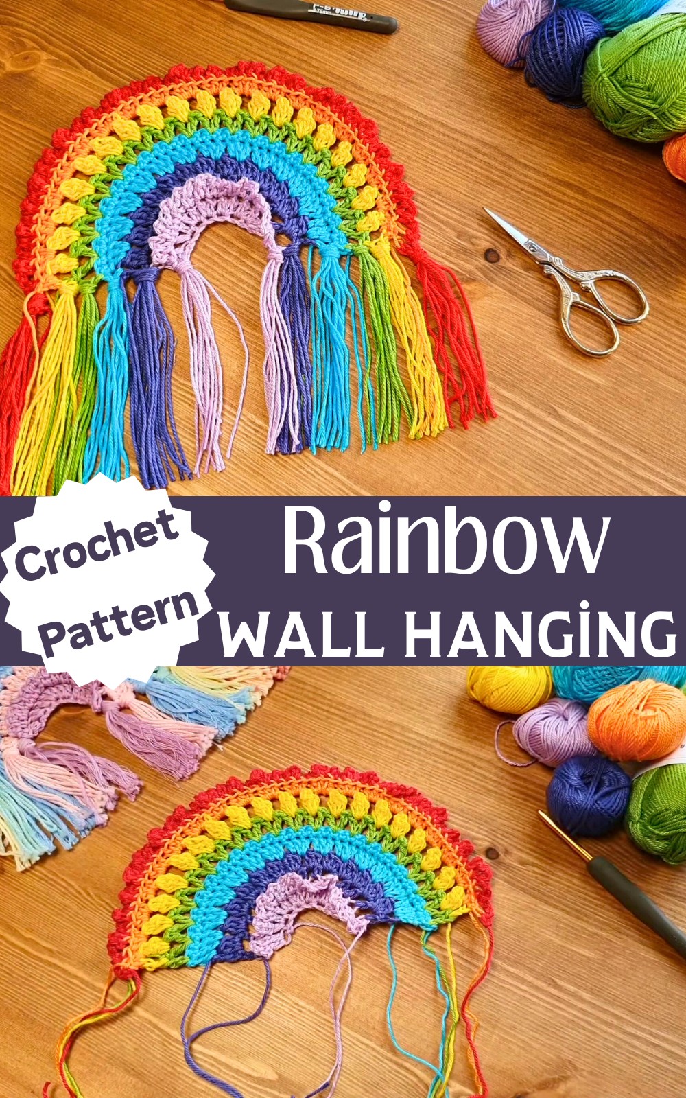 Crochet Rainbow Wall Hanging