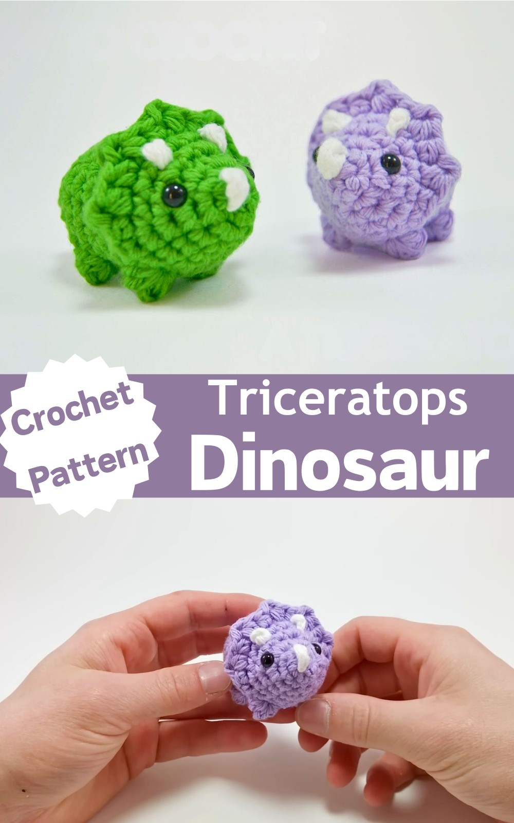 Crochet a Triceratops Dinosaur