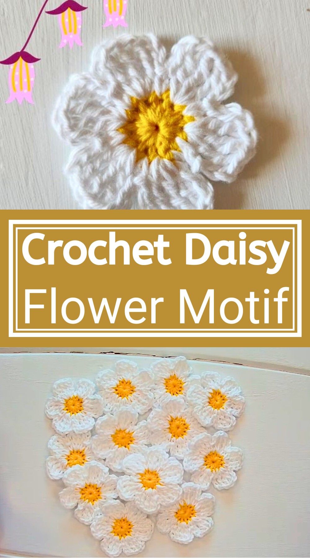 Daisy Flower Applique Motif