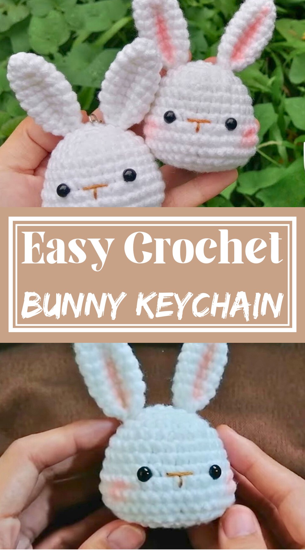 Easy Crochet Bunny Keychain