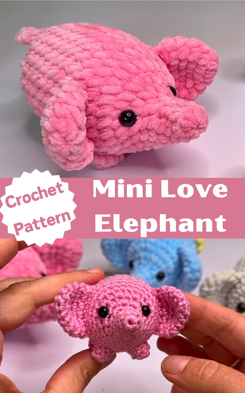 Mini Love Elephant Amigurumi