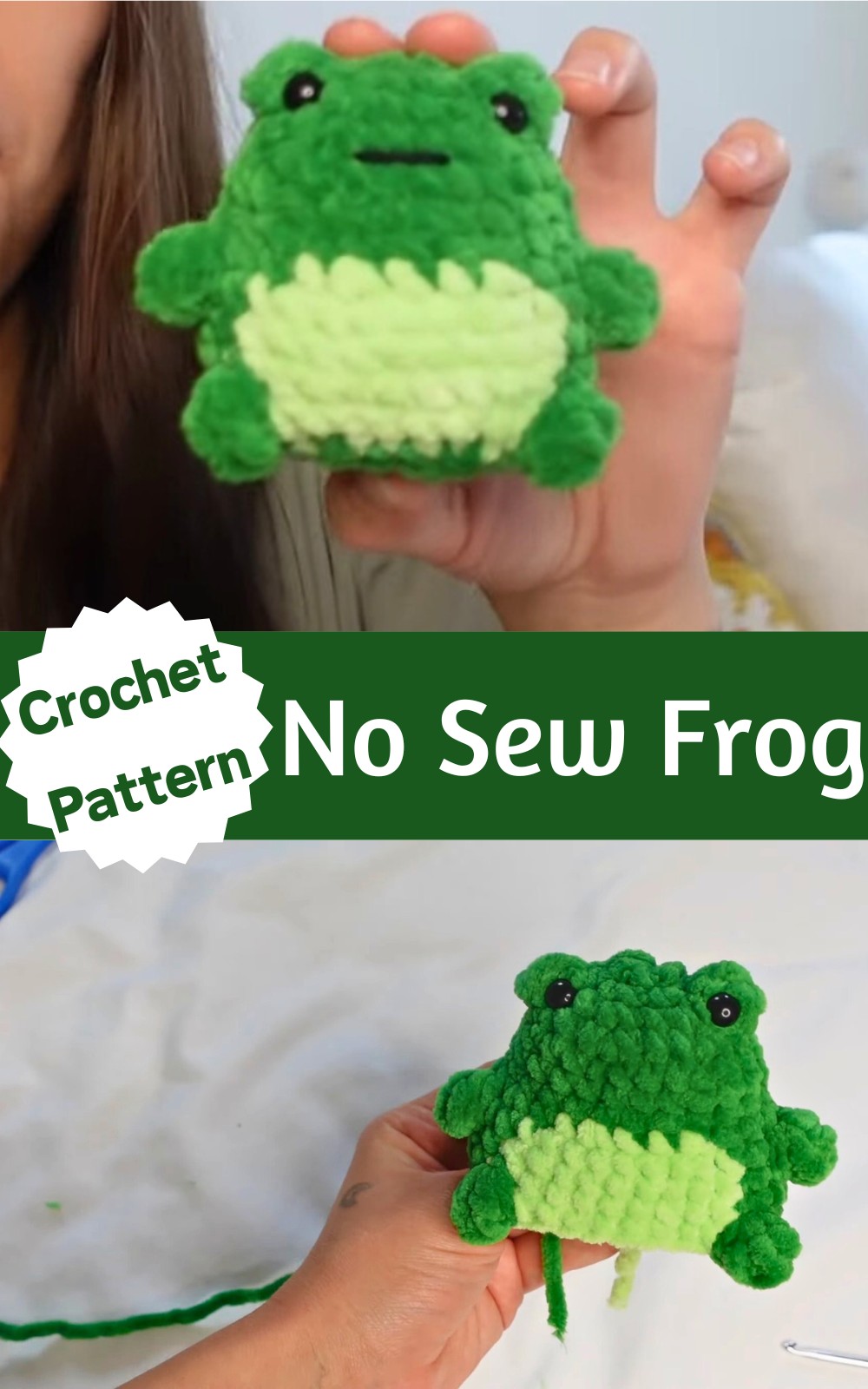 No Sew Crochet Frog