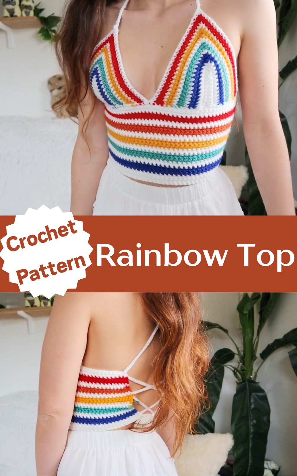 Rainbow Crochet Top