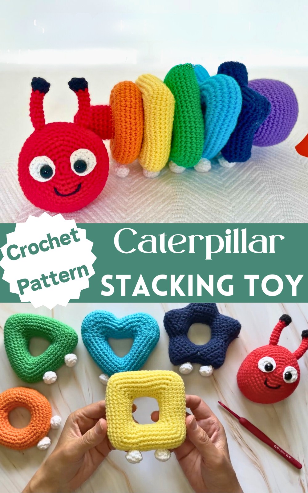 Crochet Caterpillar Stacking Toy