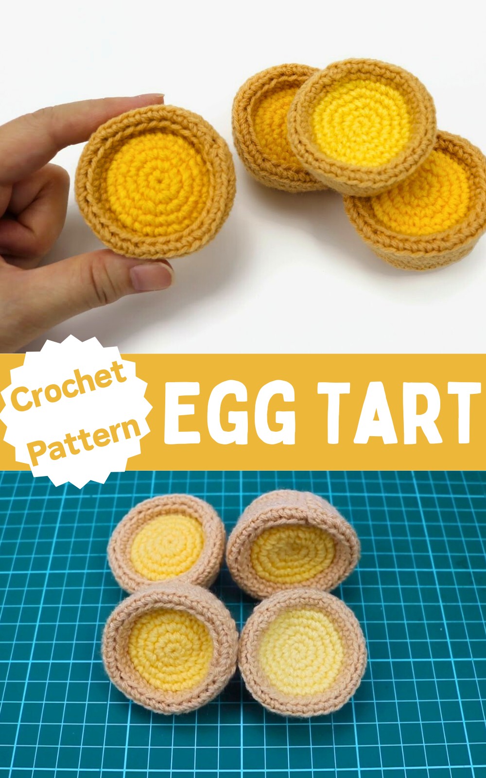 Crochet Egg Tart Amigurumi