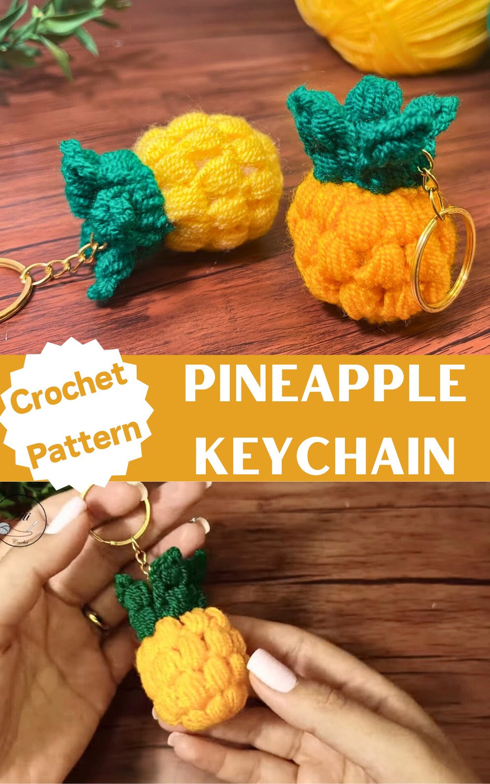 Crochet Pineapple keychain