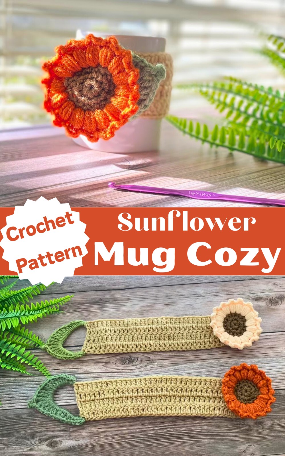 Crochet Sunflower Mug Cozy