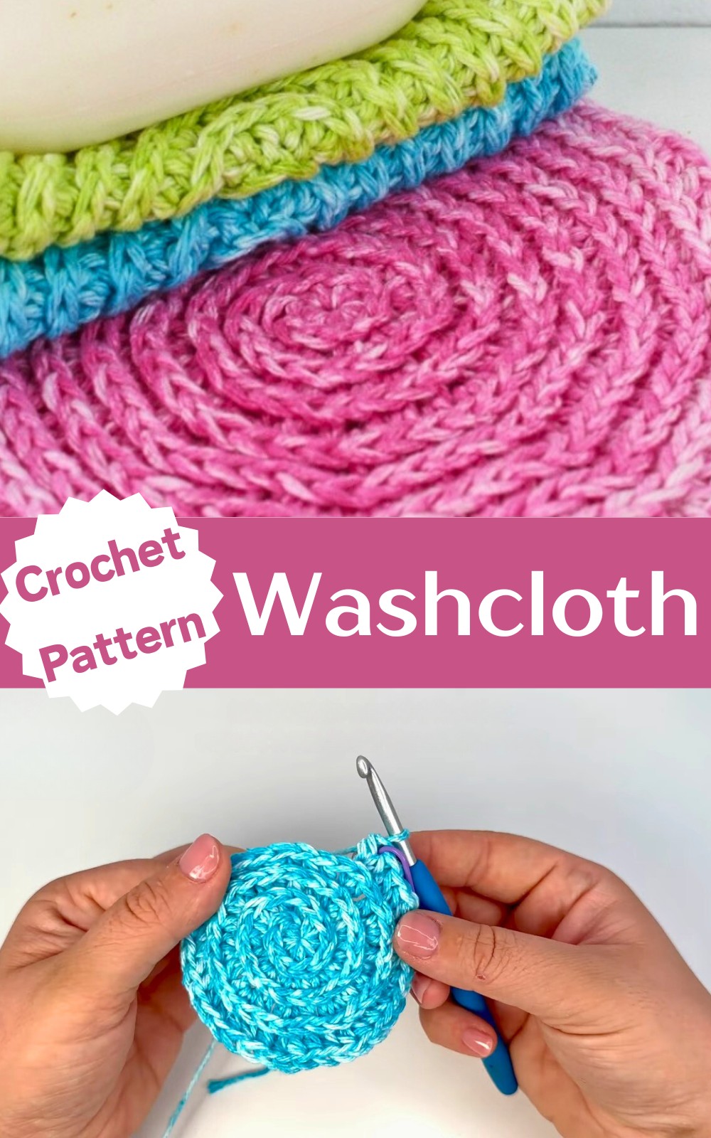 Crochet Washcloth with a Spiral Design