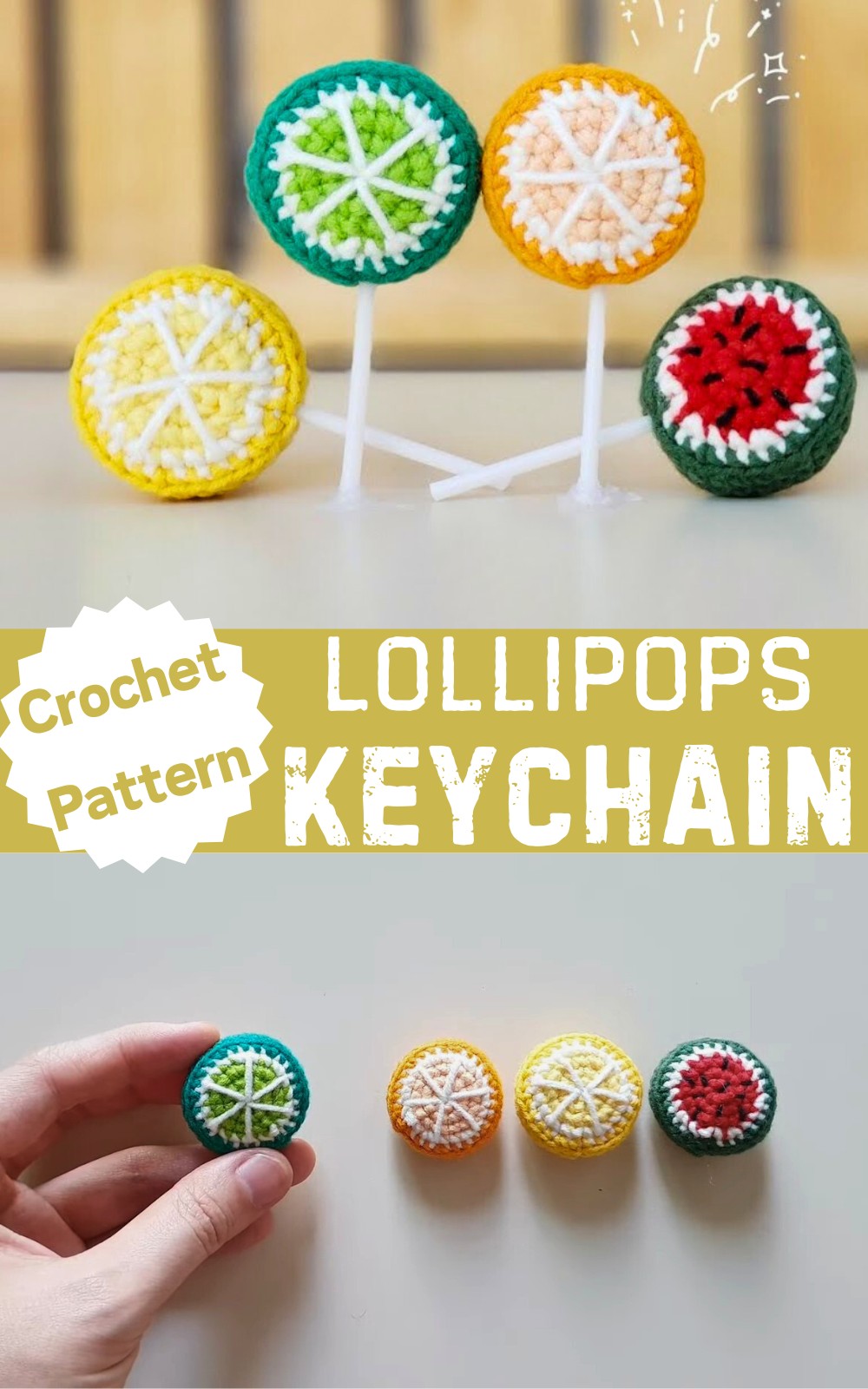 Fruit Slice Lollipops Keychain