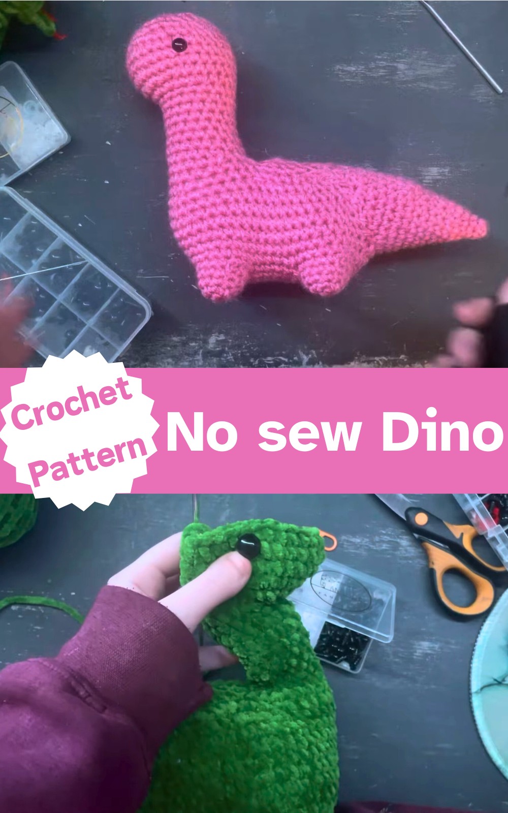 No sew Crochet Dino