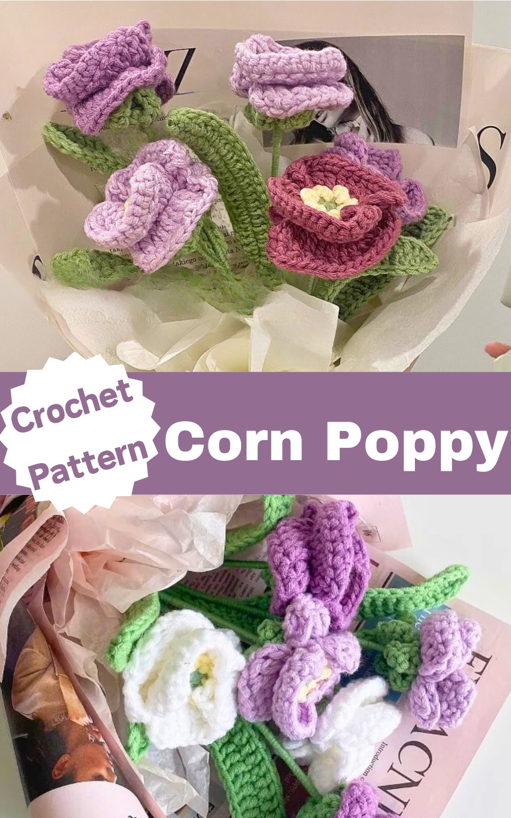 Corn Poppy Crochet Pattern