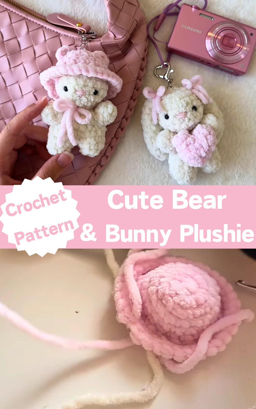 Crochet Cute Bear & Bunny Plushie