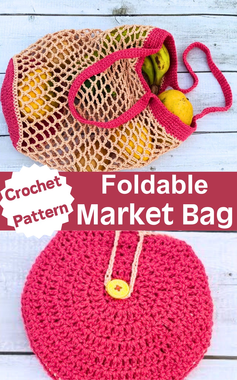 Crochet Foldable Market Bag