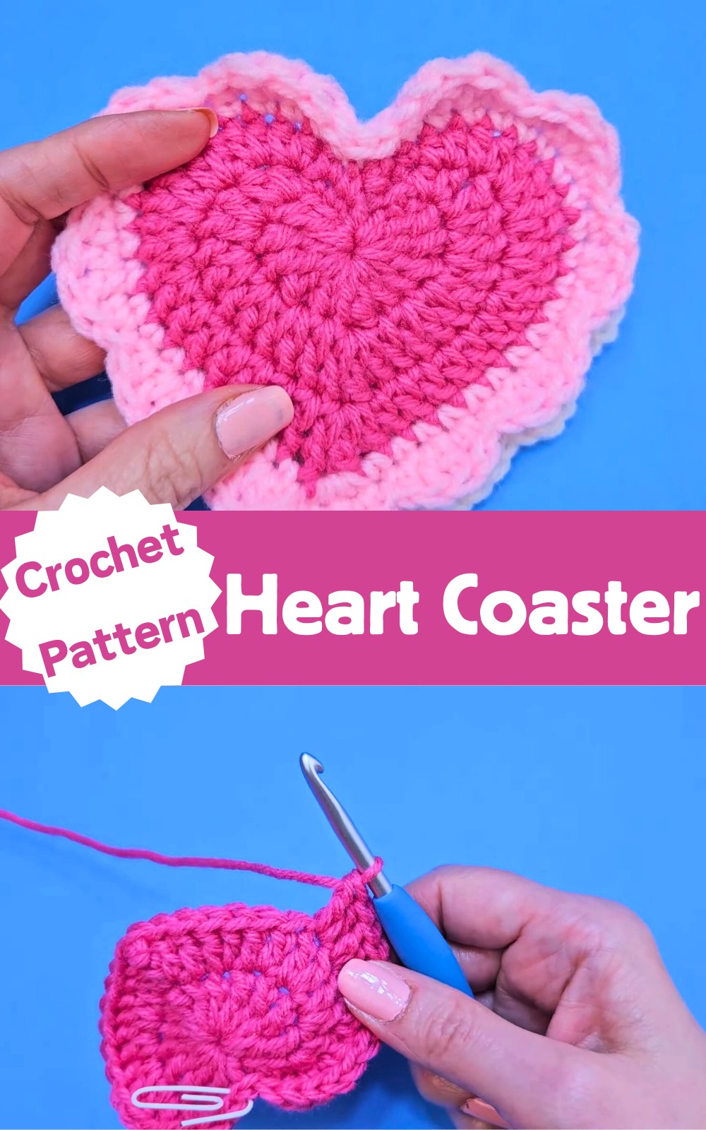 Crochet Heart Coaster