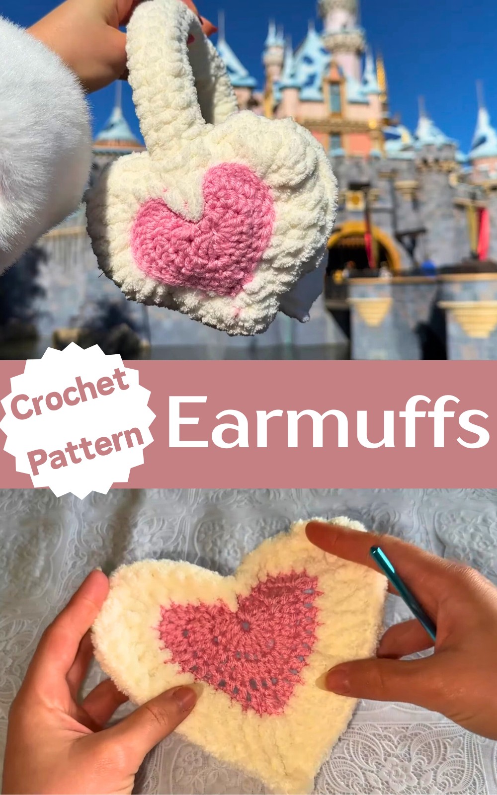 Crochet Heart Shaped Earmuffs