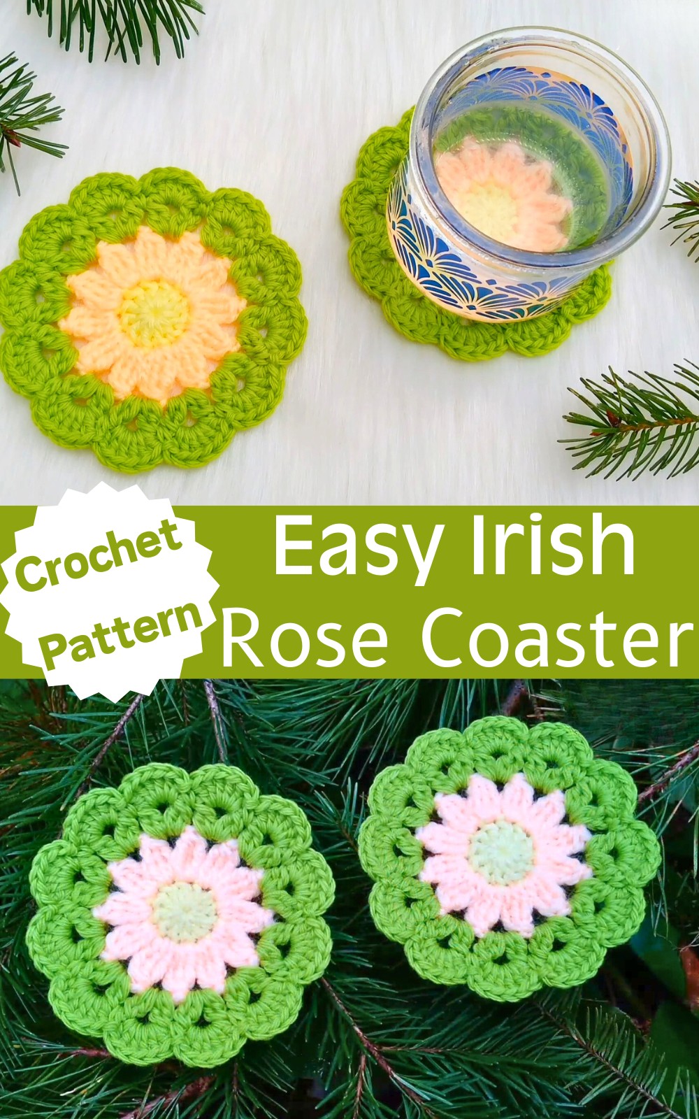 Crochet Irish Rose Coaster