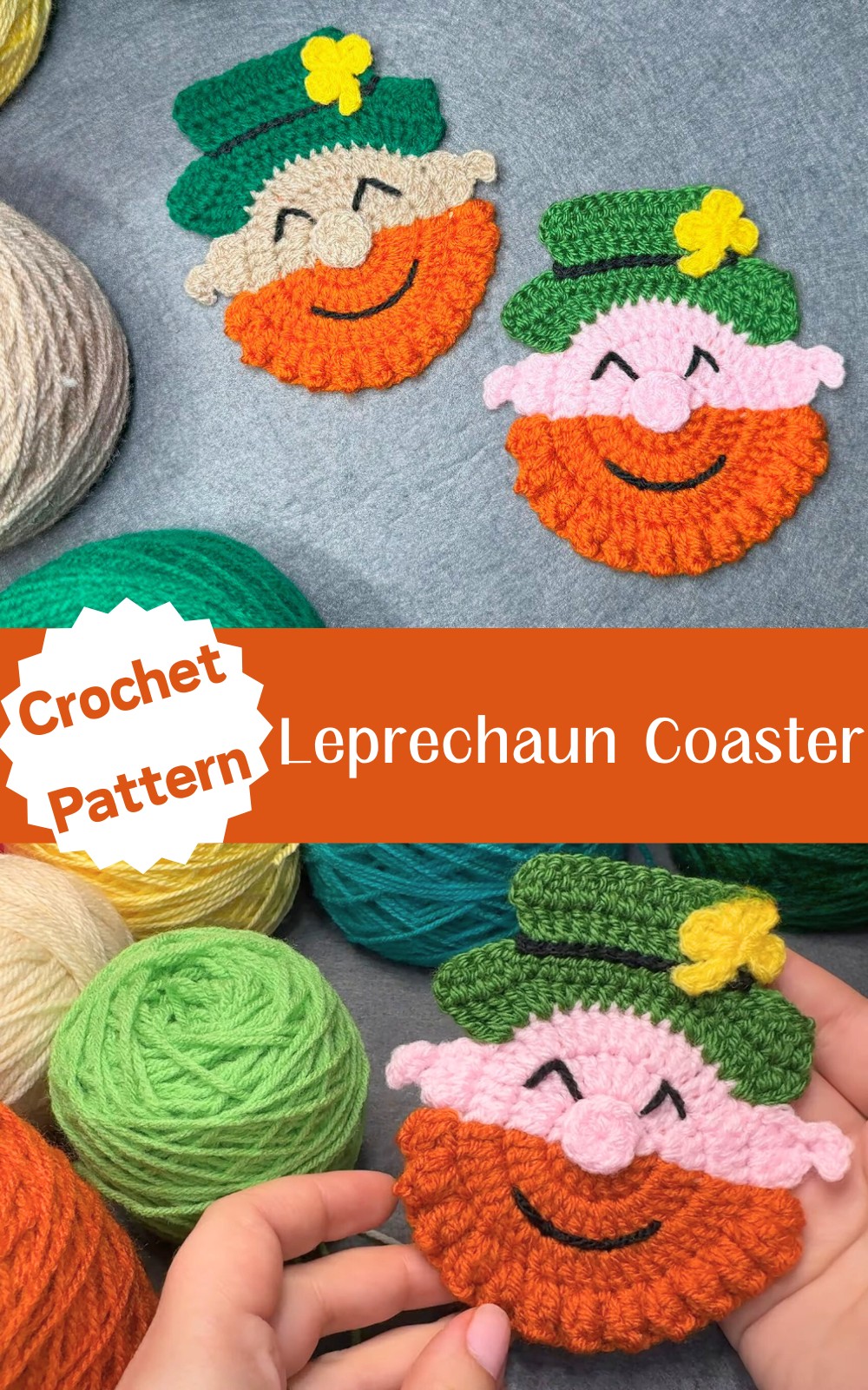 Crochet Leprechaun Coaster