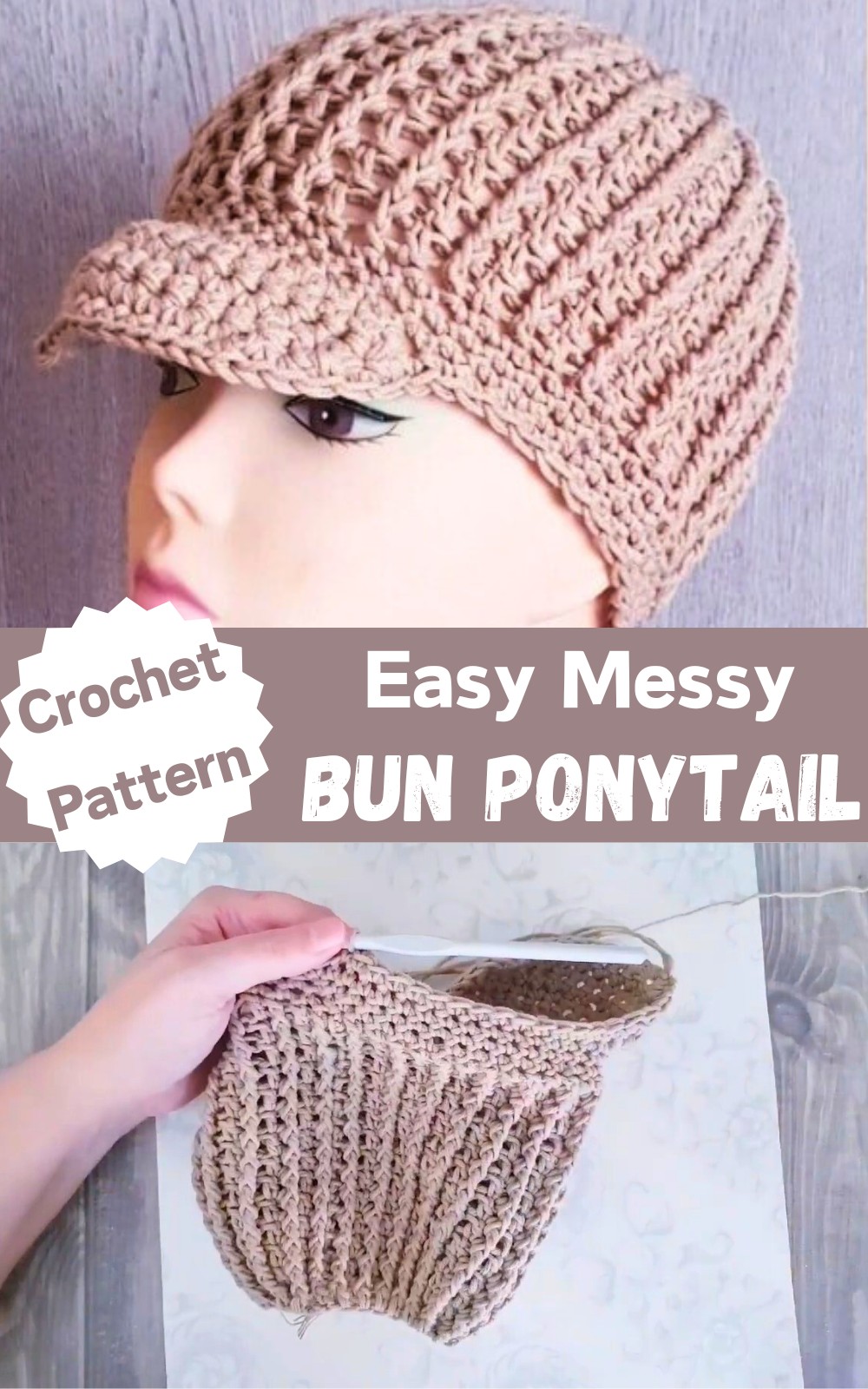 Crochet Messy Bun Ponytail