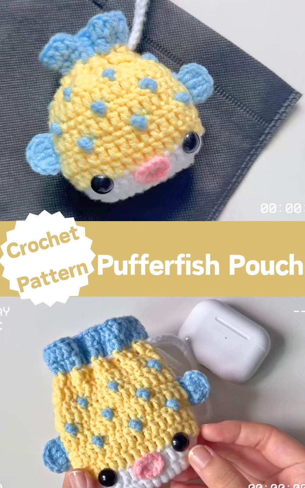 Crochet Pufferfish Pouch