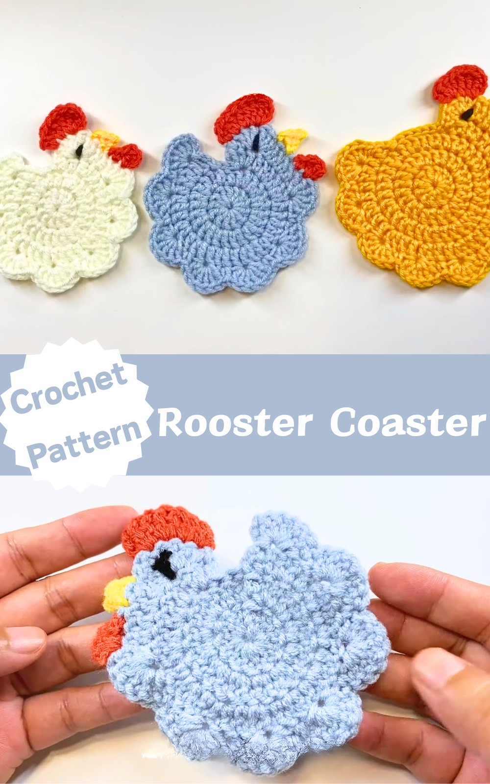 Crochet Rooster Coaster