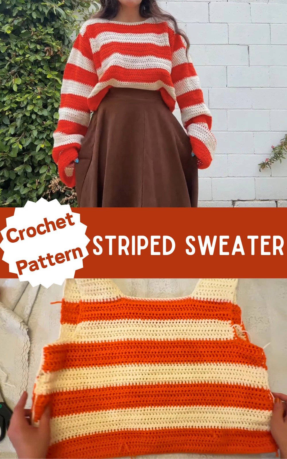 Crochet Striped Sweater