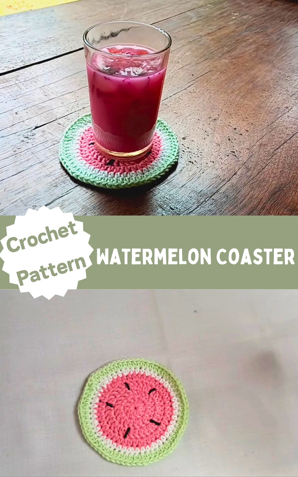 Crochet Watermelon Coaster