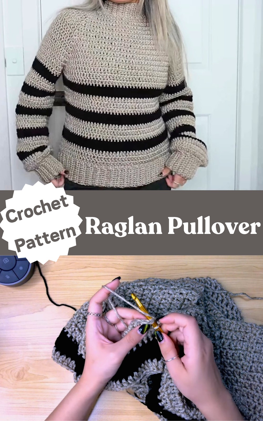 Easy Crochet Raglan Pullover