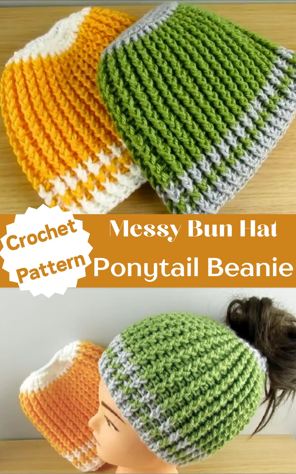 Messy Bun Hat Ponytail Beanie