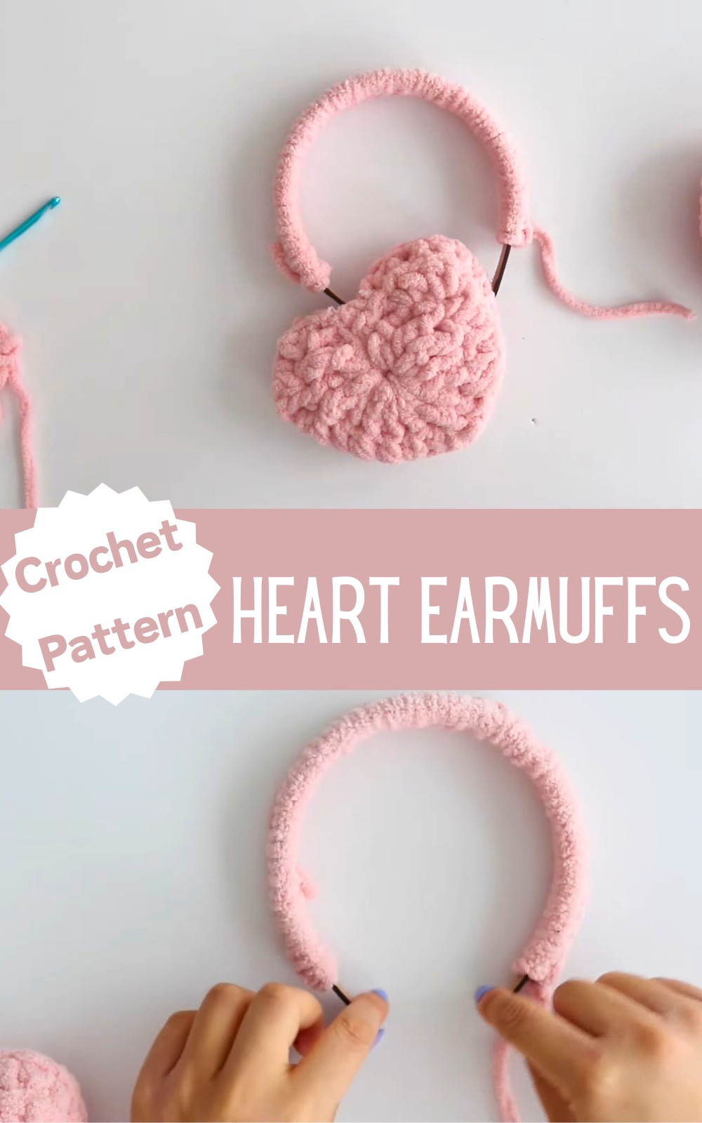 How To Crochet Heart Earmuffs