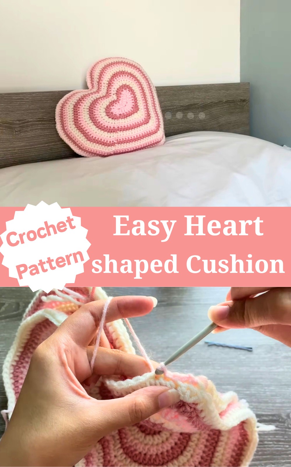 Crochet A Heart-shaped Cushion