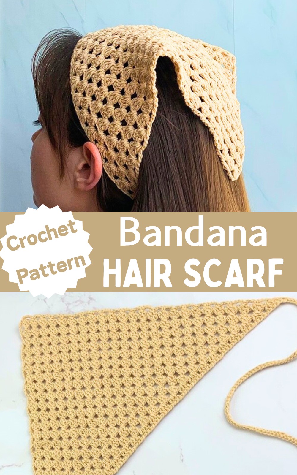 Crochet Bandana Hair Scarf