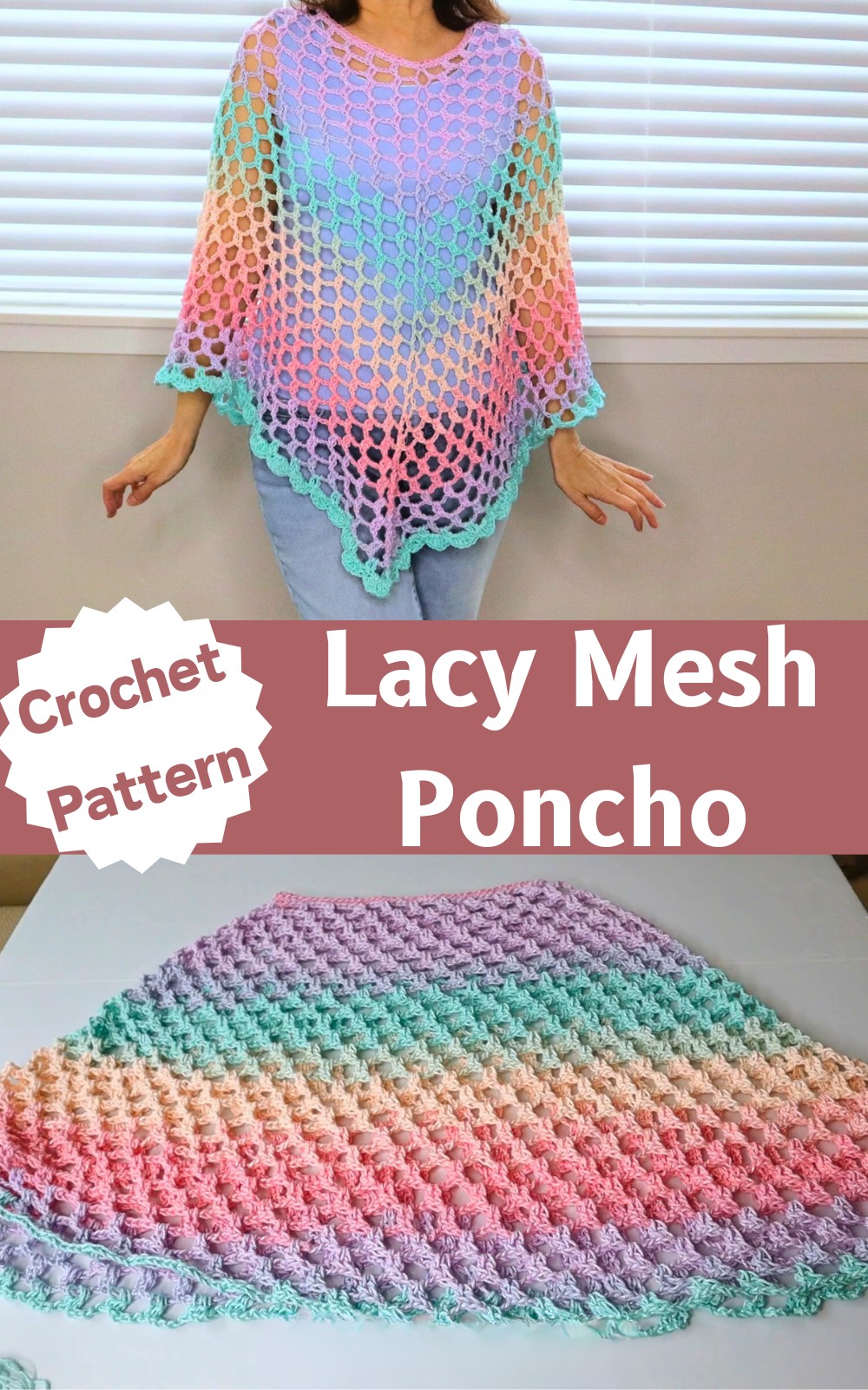 Crochet Lacy Mesh Poncho