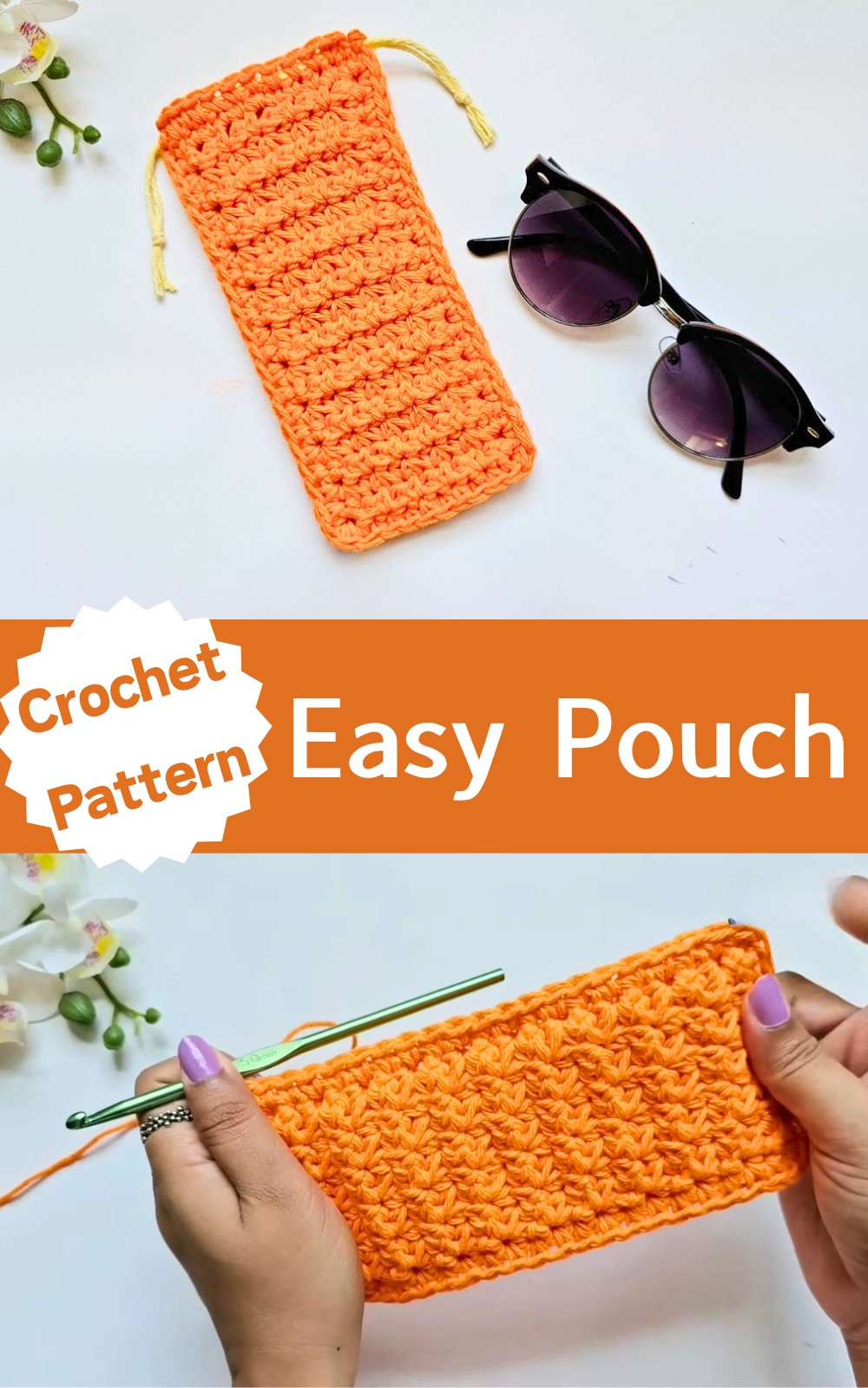 Crochet Pouch with Drawstring