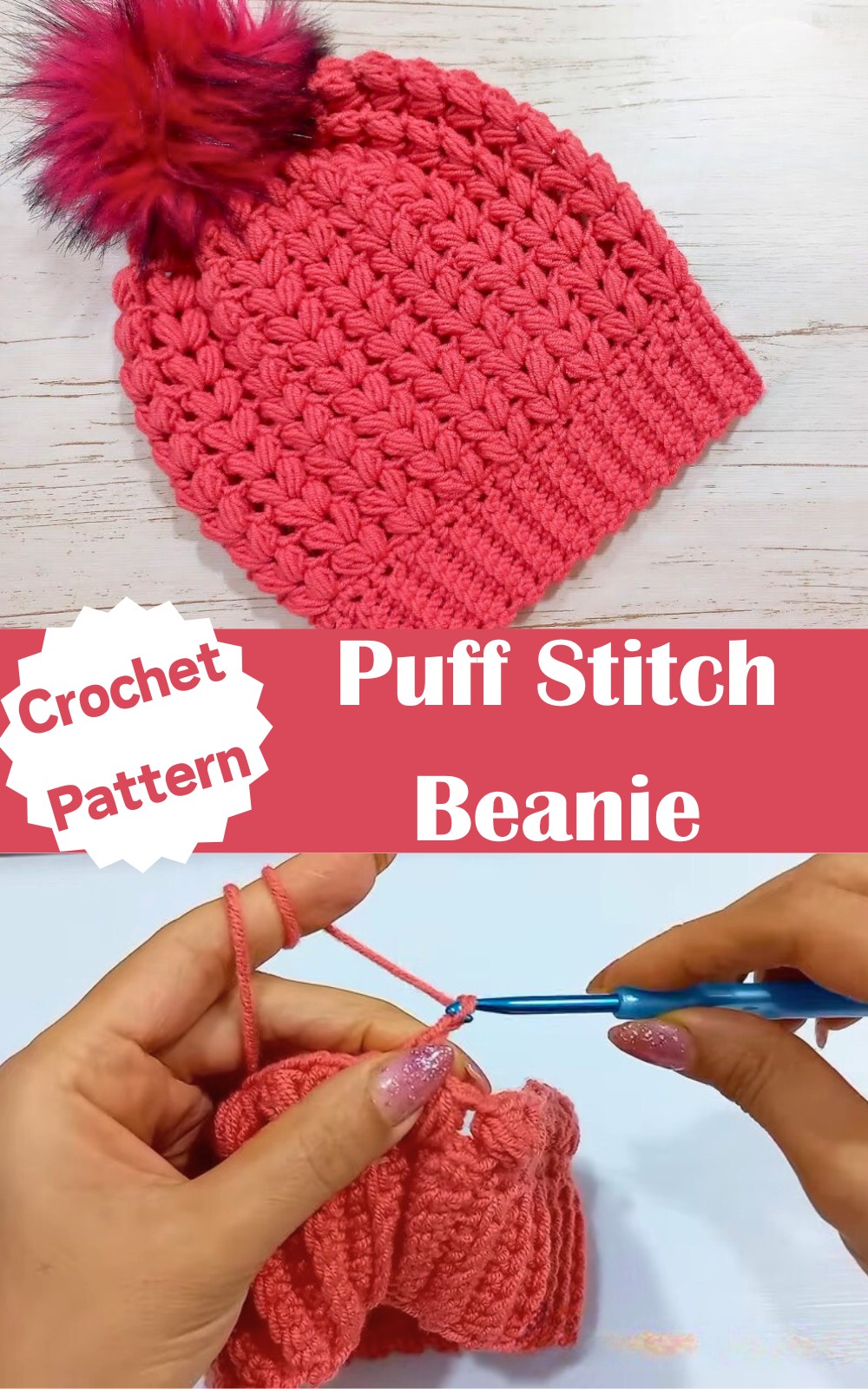 Crochet Puff Stitch Beanie