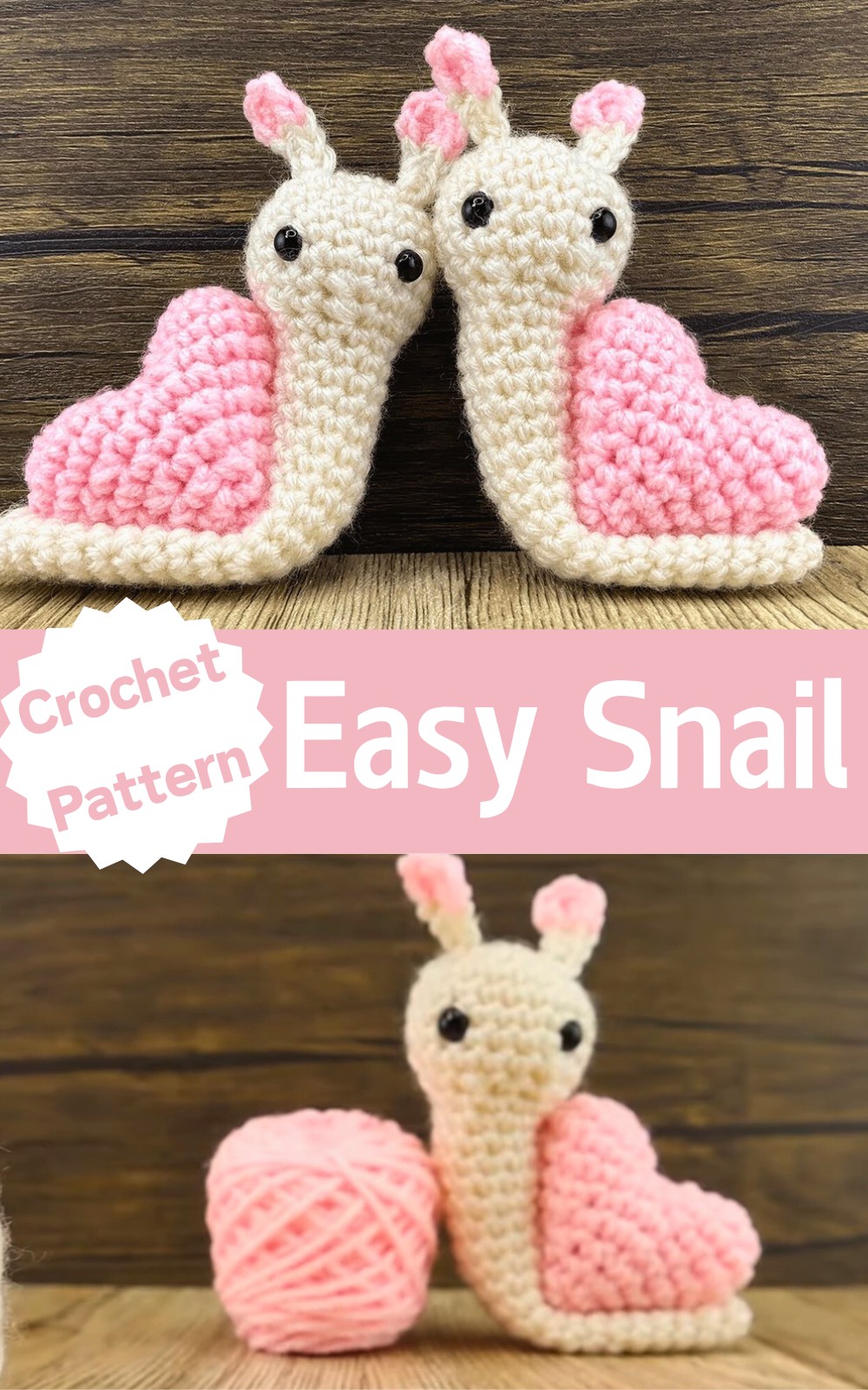 Crochet Snail w/Heart Shell