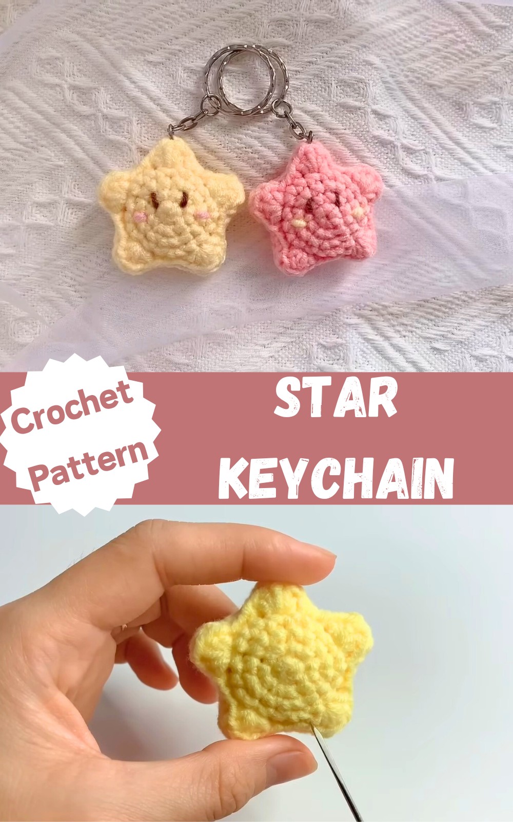 Crochet Star Keychain