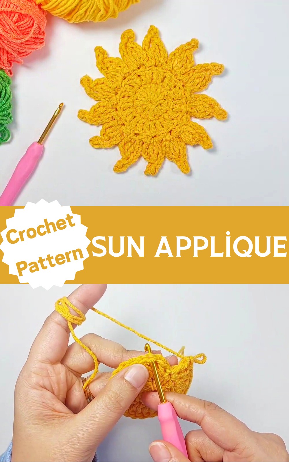 Crochet Sun Applique