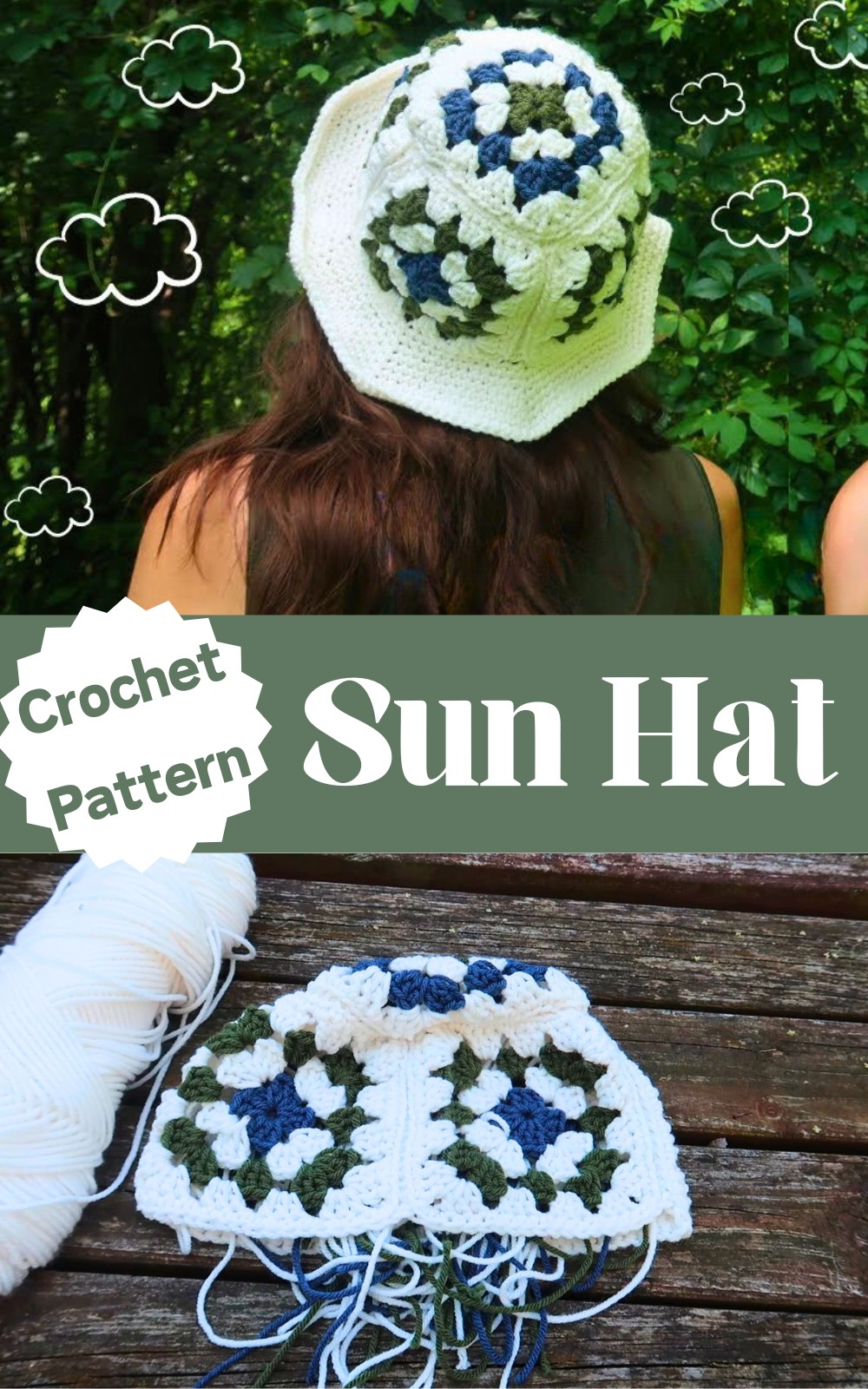 Granny Square Sun Hat