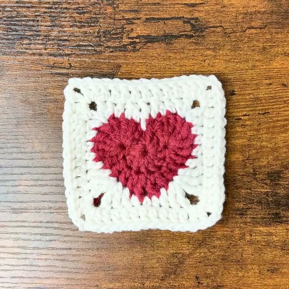 Crochet Heart Coaster