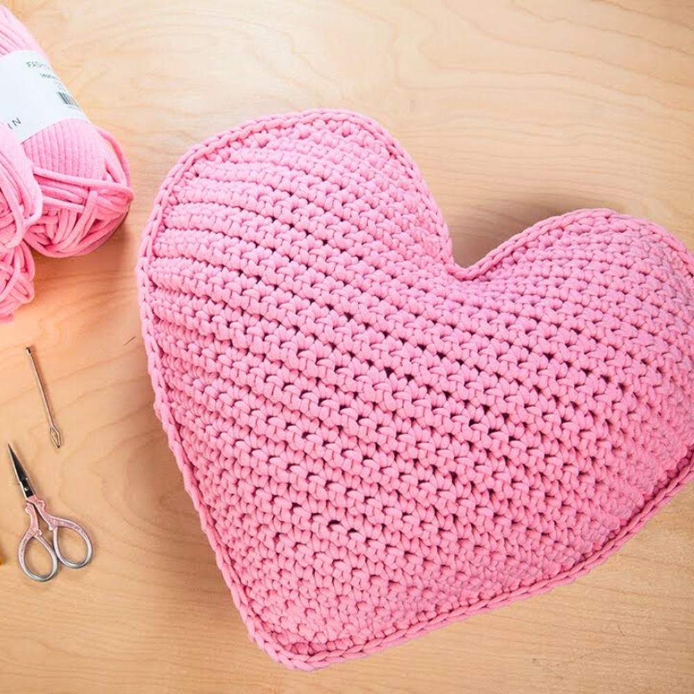 Crochet Heart Pillow