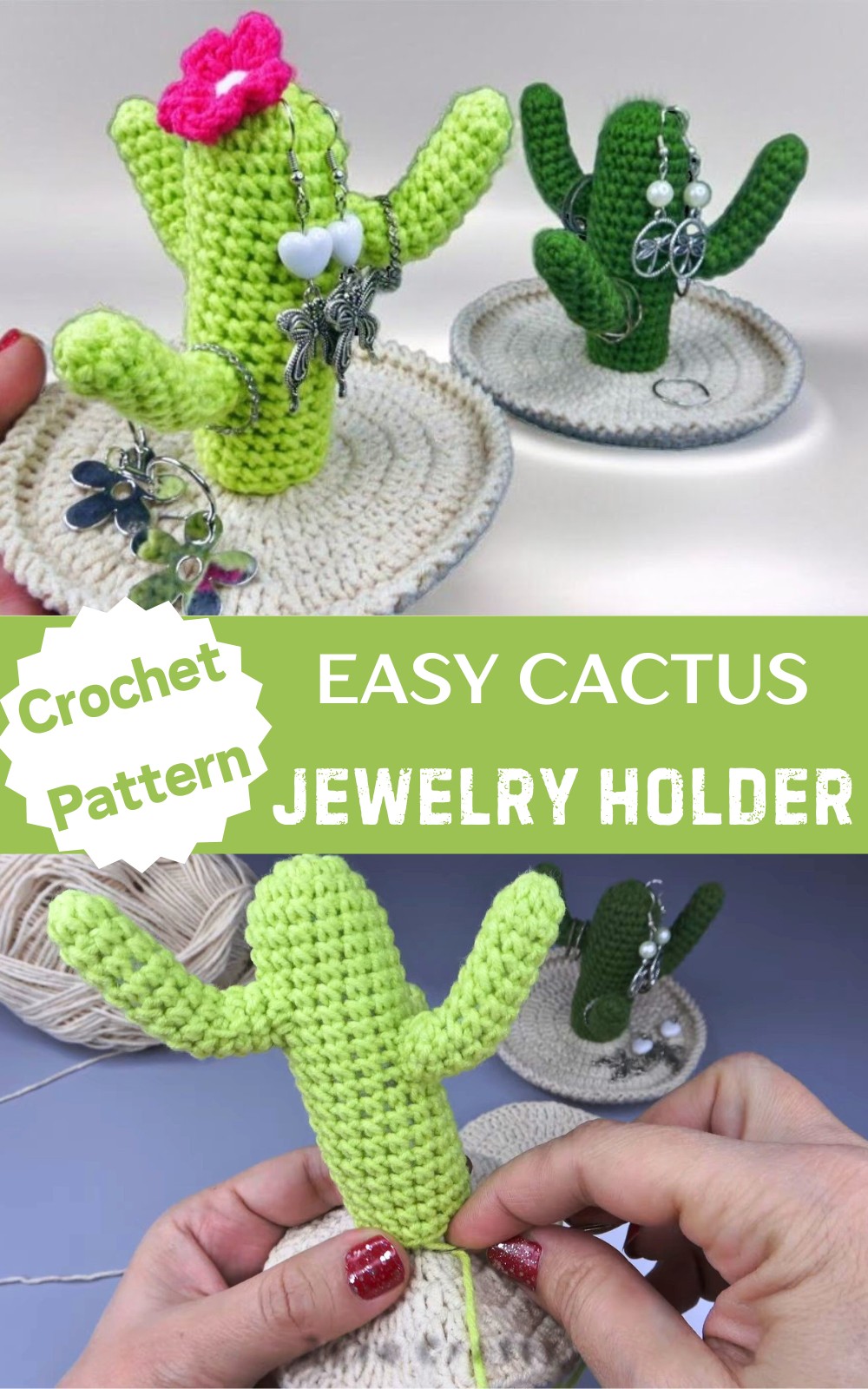 Crochet A Cactus Jewelry Holder