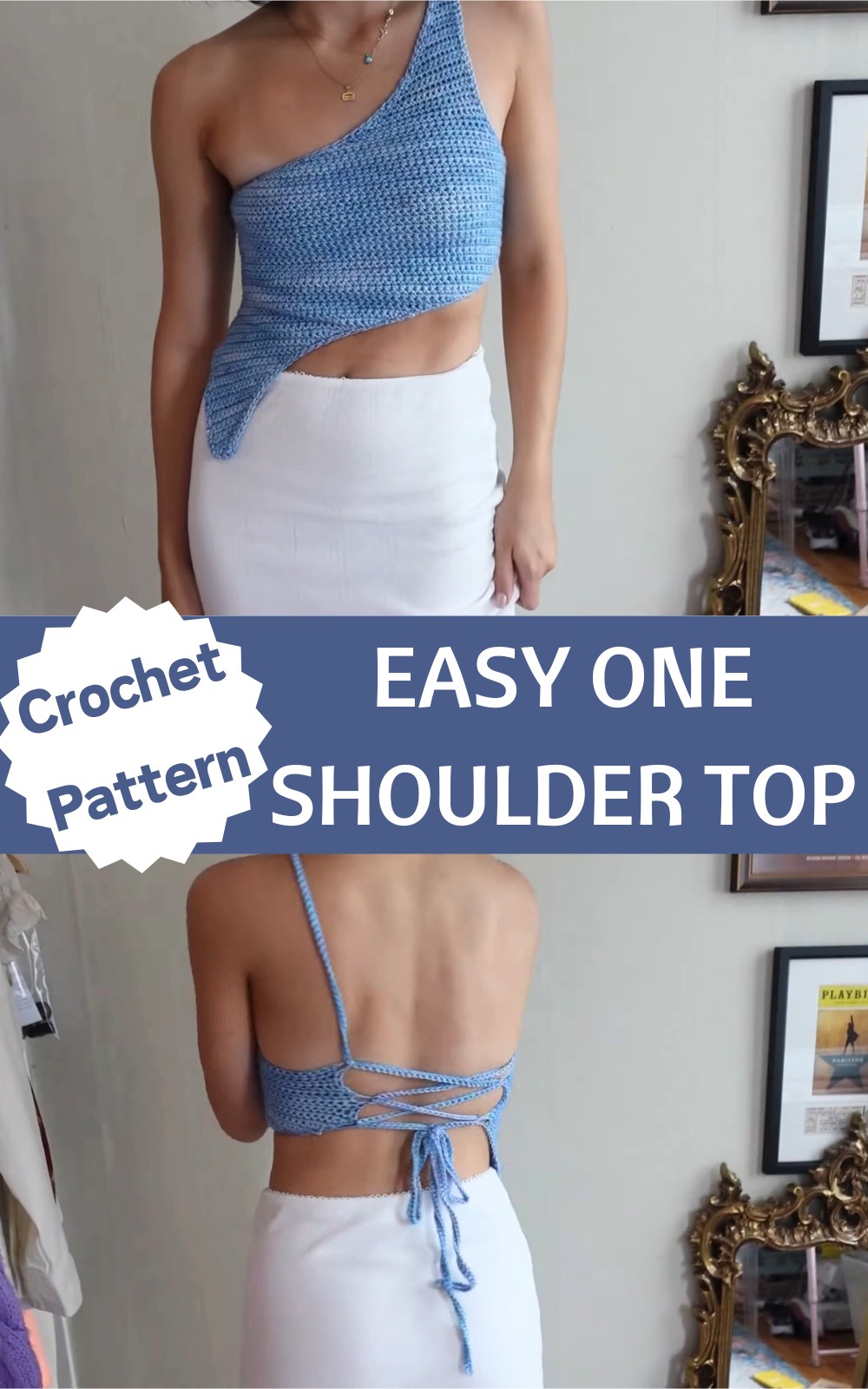 Crochet Asymmetrical One Shoulder Top